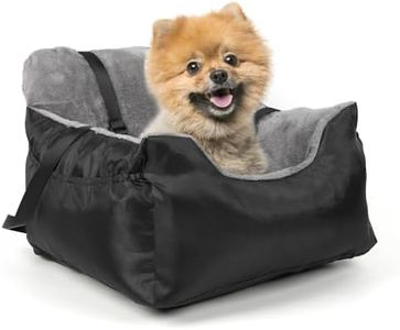 Sicilaien Dog Car Seat for Small Dogs, Pet Carrier Travel Bed Dog Car Booster Seat with Storage Pocket & Adjustable Safety Belt, 2in1 Pet Car Seat Summer Winter Washable for Small Dogs Puppy Kitten