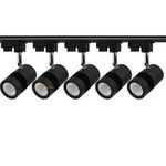 JACKAL Metal Led 9 Watts Indoor Ceiling Spot Light/Focus Light/Track Light(White)|Flexibly Rotatable Head|Perfect For Kitchen,Living Room&Malls Trackway Included(Black Body),Pack Of 5