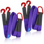 2 Packs Lifting Slings Straps with Hooks Two Leg Rigging Straps Bridle Web Slings 5 Feet Lifting Straps for Hoist Sling Strap Bridle Sling, 4409 lb Capacity Steel Sling