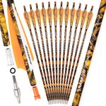 HNZMDY Crossbow Bolts 16 inch 17 inch 18 inch 20 inch 22inch Crossbow Arrows with Moon Nocks and Removable Tips Archery Hunting Carbon Arrows (Orange 1, 16 inch)