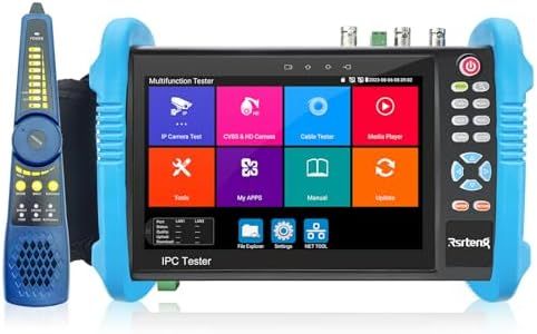 Rsrteng CCTV Tester,IPC-9800CADHS Pro 8K 32MP 4K 12MP IP Camera Test with Cable Tracer 8MP CVI TVI AHD SDI CVBS Coaxial Camera Test 7”Touch Screen Support HD VGA TDR POE WiFi RS485 IPC Tester