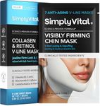 V Line Lifting Mask with Collagen, Retinol & Hyaluronic Acid - Caffeine, Niacinamide Visible Neck Tightening and Chin Lifting Mask for Women - Double Chin Strap for Face & Jawline Shaper - 7 pcs