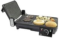 Quest 37229 2 in 1 Grill & Griddle 2000W / Non-Stick and Easy Clean/Adjustable Temperature Control/Great for Entertaining/Cook Meat, Fish, Veg and Paninis