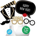 Big Dot of Happiness New Years Eve Party - Gold - 2023 New Year's Photo Booth Props Kit - 20 Count