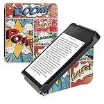kwmobile Origami Case Compatible with Kobo Libra 2 - Case Slim Premium PU Leather Cover with Stand - Comic Book Symbols Multicolor