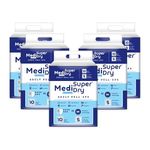 MediSuperDry Unisex Adult Diaper Pants Small (S) Size, Adult Pull-Ups, High Absorbency, Leak Proof, Overnight Protection, Elastic Waist Size (60-90 Cm|23-35 Inches), 50 Pieces, Pack Of 5