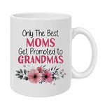 Gifts for Grandma, Only the Best Moms Get Promoted to Grandma, Grandma Christmas Birthday Gifts, Mothers Day Thanksgiving Gifts for Grandma from Granddaughter Grandson, 11 Ounce Mug