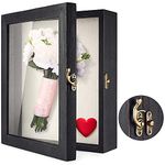 TJ.MOREE Shadow Box for Flowers 8”x10” (25 x 20cm )Shadowbox Display Case Picture Frame with Glass Window Door Wedding Bouquet Memorabilia Medals Military Photos Memory Box for Keepsakes