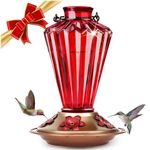 BOLITE Hummingbird Feeder, 18017R Hummingbird Feeders for Outdoors Hanging, Diamond Shape Bottle for Outside, 20 Ounces, Red