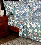 RD TREND Soft Microfiber Printed Sheets, Super King Size, 6 Piece Bedsheet Set, 102W x 106L Inch 1 Flat Sheet, 80W x 78L Inch 1 Fitted Sheet, 4 Pillow Covers 20X30 Inch, Grey Leaf