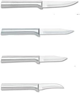 Rada Cutlery Paring Knives Starter Kit 4 Piece Stainless Steel Knife Set with Brushed Aluminum Handles Made in The USA