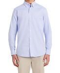 Nautica Men's School Uniform Long Sleeve Performance Oxford Button-Down Shirt, Ox Blue, Large