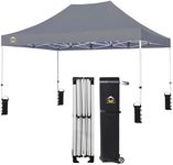 CROWN SHADES 10x15 Pop Up Canopy Tent, Thicken Frame Commercial Heavy Duty Tent, 8 Stakes & 4 Sandbags & 4 Ropes, Outdoor Canopies for Events, Parties,Grey