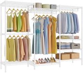 VIPEK V5 Plus Portable Closet Wardrobe Heavy Duty Clothes Rack, Large Free Standing Closet Rack for Hanging Clothes, 85.4" L x 15.7" W x 76.4" H, White
