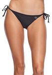 Body Glove Women's Smoothies Tie Side Bikini Bottom, Black, Medium