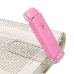 DEWENWILS Book Reading Light, Warm White Clip On LED with 2 Adjustable Brightness for Eye Protection, Rechargeable USB, Christmas Gifts for Bookworms, Kids(Pink)