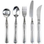 Vive Weighted Utensils (5 Piece) - Parkinson Spoon and Fork Set Plus Knife - Adaptive, Heavy 7 Ounce Weight Stainless Steel Silverware for Hand Tremors, Adults, Elderly Patients, Pediatrics, Children