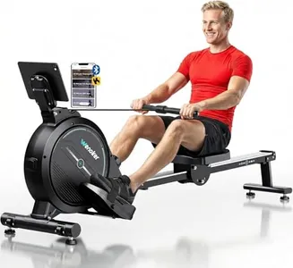 Wenoker Magnetic Rowing Machine for Home,Quiet & Smooth,Full Body Workout | 16 Levels Auto Electromagnetic Resistance, Max 350 lbs Capacity, 30-Min Assembly, Ergonomic Seat,Transport wheel,Blue