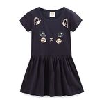 Mud Kingdom Little Girls Dresses Short Sleeve Summer Kitten Size 6 Black