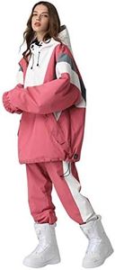 SEARIPE Women Ski Jacket and Pants Set Couples Windproof Ski Suits Mens Waterproof Two Piece Snowsuits for Winter Sports, T63pink, Small