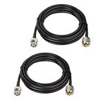 BNC Male to UHF PL-259 Male RG58 Cable 10ft/3m for CB Ham Two Way Radio Antenna Amateur Radio Transceiver FM Transmitter Radio Scanner Arrester Linear Amplifier Antenna Analyzer SWR Meter-2PACK