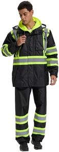 SRsafety High Visibility Rain Gear, Class 3 High Visibility Work Rain Gear for Men, Construction Rain Suits