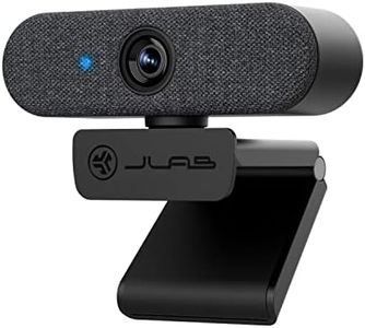 JLab Epic Cam USB HD Webcam, Black with Optional White Face Plate, Full 2k/30 FPS, 5 Megapixels, Auto-Focus, Dual Omni-Directional Microphones, Adjustable Zoom and Exposure Levels