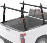 GORWARE Truck Ladder Rack Adjustable Aluminum Truck Bed Ladder Rack Universal Fit for Pickup, with 800 lbs Loading Capacity, Black