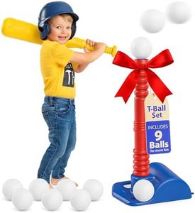 ToyVelt Tee Ball Set for Kids 3-5 - 9 Balls, for Boys & Girls, Great for Toddlers (Multicolor)