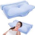 Cooling Cervical Neck Pillow for Neck and Shoulder Pain, Roll Pillow&Butterfly Memory Foam Combination Pillows, Ergonomic Neck Support Pillow, Orthopedic Pillow for Side Back Stomach Sleepers and Yoga