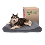 Furhaven Pet Dog Bed | Cooling Gel Foam Micro Velvet Ergonomic Luxe Lounger Cradle Mattress Contour Pet Bed w/Removable Cover for Dogs & Cats, Gray, Jumbo