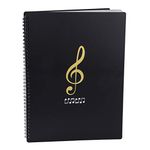 Music Sheet Folder Song File Clef Paper Storage Documents Holder Bag, Blank Plastic Concert Choral Folder A4 20 Pockets for Musicians and Band, Writable and 180-degree Spiral-Bound