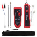 MOOCCI Cable Tracer Ethernet Network Cable Tester RJ45 RJ11 - Wire Toner Tracker CAT5 CAT6 Continuity Tester - Tone Generator and Probe Kit Telephone Line Circuit Finder Locator Detector Tool - Red