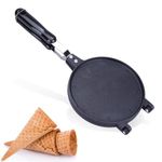 Waffle Cone Maker,Non Stick Egg Roll Waffle Cone Machine Waffle Cone Machine with Long Handle Aluminum Alloy Egg Roll Machine Crepe Maker Ice Cream Cones Maker Kitchen Baking Tool for Gas Stove