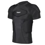 DGYAO Padded Comprssion T Shirt, Mens Rugby Safe Guard Top for Chest Rib Shoulder Protector Medium