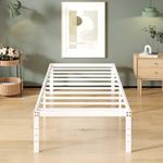 Upcanso 16 Inch White Twin Bed Fram