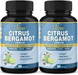 Citrus Bergamot Extract Capsules 10300mg & Berberine, Olive, Guggul, Garlic, Pine Bark, Black Pepper | High Cholesterol Levels Lowering Supplements | Promotes Blood Sugar Pressure, 4 Months Supply