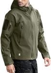 FREE SOLDIER Men's Outdoor Waterproof Soft Shell Hooded Military Tactical Jacket　(Green XXXX-Large/US)