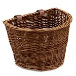 ProSource Wicker Bike Basket Front Cargo for Women and Men, Fits Most Bikes, Beach Cruiser, Stationary Bike, Ebike, Road Bike, Brown