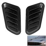 QWORK® Auto Car Decorative Air Flow Intake Scoop Bonnet Turbo Side Vent Hood Air Vent Trim Cover , Black , 2 Pcs