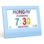 Kids Digital Alarm Clock Colorful, 7" Large LED Time Display Children's Sleep Trainer, Eye-Caring Digital Clock for Girls Boys Bedrooms Bedside, 17 Alarm Clock Settings English & French Birthday Gift