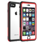 CellEver Compatible with iPhone 7/8 Waterproof Case Shockproof IP68 Certified SandProof Snowproof Full Body Protective Clear Transparent Cover Designed for iPhone 7 / iPhone 8 (4.7 Inch) KZ Red