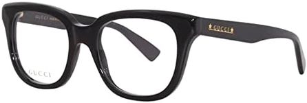 Gucci GG1173O 001 Black Cat-eye Women's Eyeglasses, Black/Gold-logo-001, 50mm