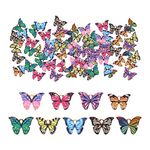 90Pcs Enamel Butterfly Pendant Charms, Mixed Color Butterfly Printed Alloy Enamel Charm Colorful Butterfly Crafts Decorations Accessories Charms for DIY Earring Bracelets Pendants Jewelry Making