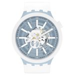 Swatch Big Bold BIOCERAMIC Quartz Silicone Strap, White, 20 Casual Watch