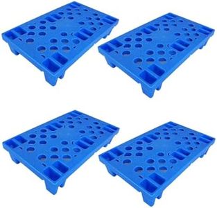Plastic Pallet, 4pcs Lightweight Nestable Blue Polyethylene Pallets, Mini Moisture-Proof Floor Pallet, for Restaurant Kitchens Shops Supermarket Basement Storage Warehouse L 19.6" x W 11.8"x H 3.9"