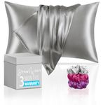 Satin Silk Pillow Covers for Hair and Skin | 3 Months Warranty | with 2 Pillow Cover, 3 Satin Scrunchies & 1 Hair Clips for Women