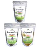 VY VedaYug Combo Herbal Tea | Chamomile Flower Tea 30g, Lavender Flower Tea 30g & Rosemary Leaves 50g| Caffeine Free Herbal Tea| Soothing Tea, (110g)