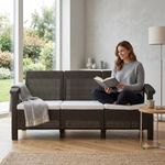 Nilkamal Goa 3 Seater Balcony Sofa with Cushion|Indoor & Outdoor Furniture|Patio Chair Three Seater| Perfect for Gardens Poolside Cafes Restaurants and Terraces Weathered Brown, Plastic