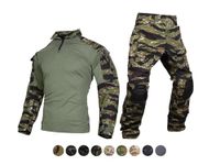 Elite Tribe Gen3 Combat Shirt Pants Suit Airsoft Military Tactical BDU Uniform (AOR1, Large)